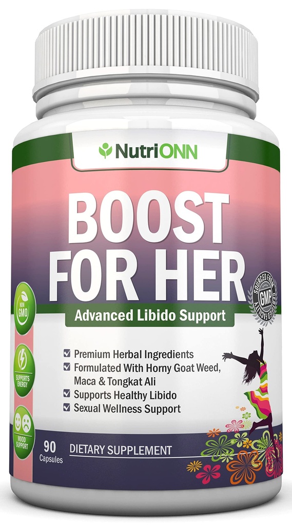 여성을위한 그녀의 리비도 부스터에 대한 부스트 - 활성화 & Libido 향상 - Mood & Desire Boost - Non-GMO - 모든 자연 초본 Aphrodisiac - Horny Goat Weed, Maca, Tongkat Ali & Tribulus - 90 캡슐