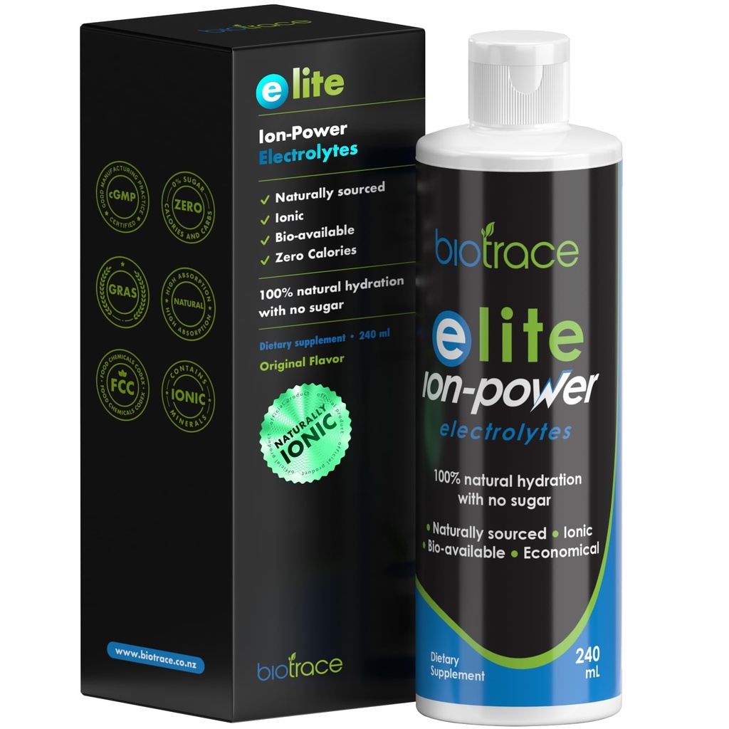 BioTrace Elite Ionic Electrolyte Drop | 0 Calories 0 Sugar 0 Carbs | Rapid Hydration, 체력, 에너지, 근육 회복 | Trace Mineral Electrolytes | 30%+ 더 많은 칼륨 마그네슘 마그네슘 염화물 | 8 fl oz