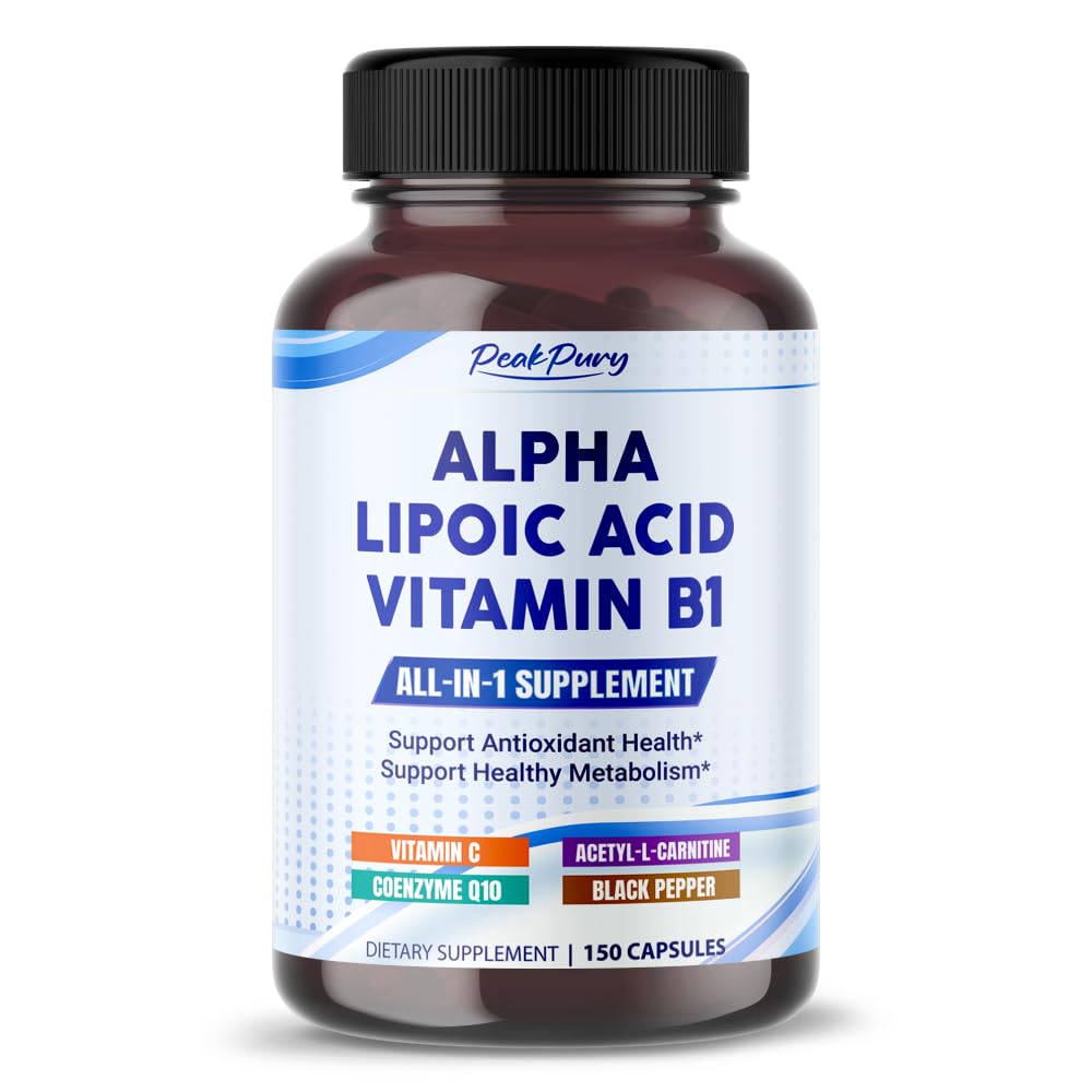 비타민 B1을 가진 알파 Lipoic 산 - 산화 방지제 건강 & 건강한 대사를 지원하십시오 - 비타민 C, 아세틸 L 카르니틴, CoQ10를 포함합니다 - 미국 150의 캡슐에서 만드는