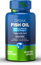 ORZAX 오메가 3 물고기 오일 1200 mg - EPA DHA 오메가 3 보충 - 심장, 눈, 관절, 신경, 면역, 면역, 뇌 및 혈액 건강을 촉진 - Burpless & 레몬 맛 - Non-GMO - 120 Softgels - 60 일 공급