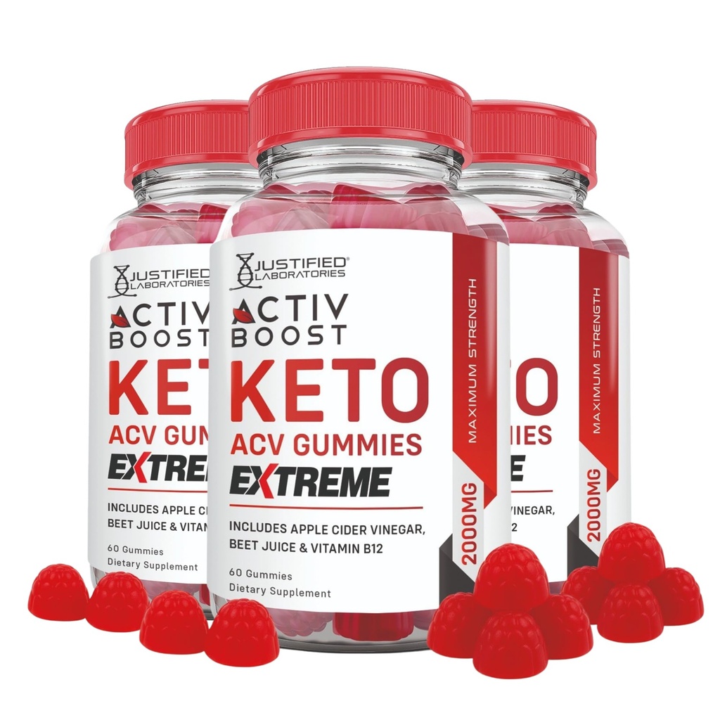 Justified Laboratories (3 팩 Activboost Keto Acv Gummies Extreme 2000MG Active Boost Pomegranate Beet Juice Powder B12 Vegan Non GMO 180 Gummys와 공식화