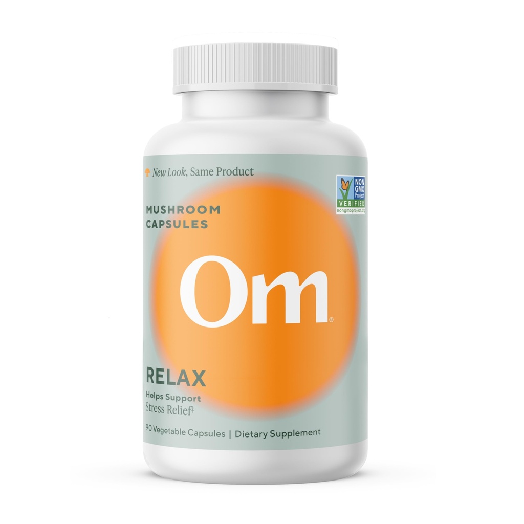 OM MUSHROOM SUPERFOOD는 버섯 캡슐, 90의 조사, 30 일, Reishi 버섯, Ashwagandha, GABA, L-Theanine, Magnesium의 긴장 지원을 위한 Adaptogens를 휴식합니다 (형적으로 Gently Zen, 포장 May Vary)