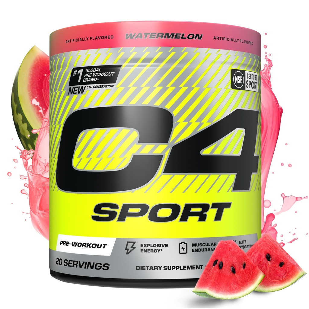 Cellucor C4 스포츠 사전 운동 분말 - NSF 스포츠 인증 - 엘리트 하이드로 션 - 200mg Caffeine + Creatine + Beta-Alanine - 전해질 및 에너지 보충 - 수박, 20 서빙
