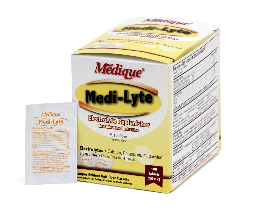 Medique 03033 Medi-Lyte Electrolyte 정제 w / 칼륨 염화 물, 100-Tablets