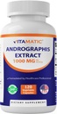 Vitamatic Andrographis 추출물 1000 mg - 120 Veg 캡슐 - 20X 추출물, 100 % 채식주의, 모든 자연, 글루텐 무료, 비 GMO