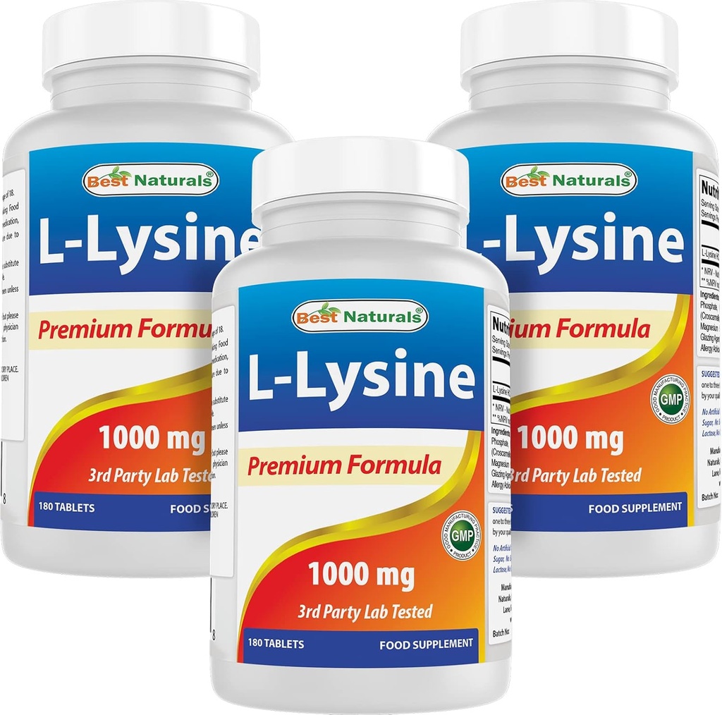 제일 자연적인 L 리진 1000mg 180 정제 (180의 조사 1)의 포장) (3개의 병)
