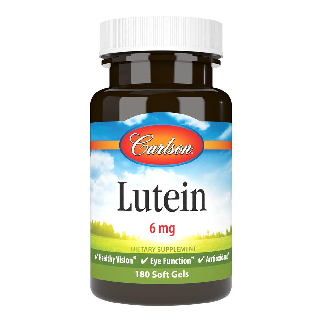 Carlson Lutein 6mg의 시각 지원 & 눈 건강 보충교재, Zeaxanthin, 180 Softgels를 가진 산화하는 공식