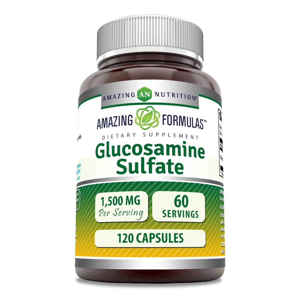 놀라운 수식 글루코사민 황산염 보충 | 1500 Mg Per 서빙 | 120 캡슐 | Non-GMO | 글루텐 프리 | 미국에서 제작