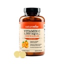 NatureWise Extra Strength Vitamin C Chewable 1000mg for Adults - 자연 오렌지 맛 - 면역 체계 & 산화 방지제 지원 - 비 GMO, Vegan & Sugar Free - 90 Chewable Tablets[45-Day 공급]