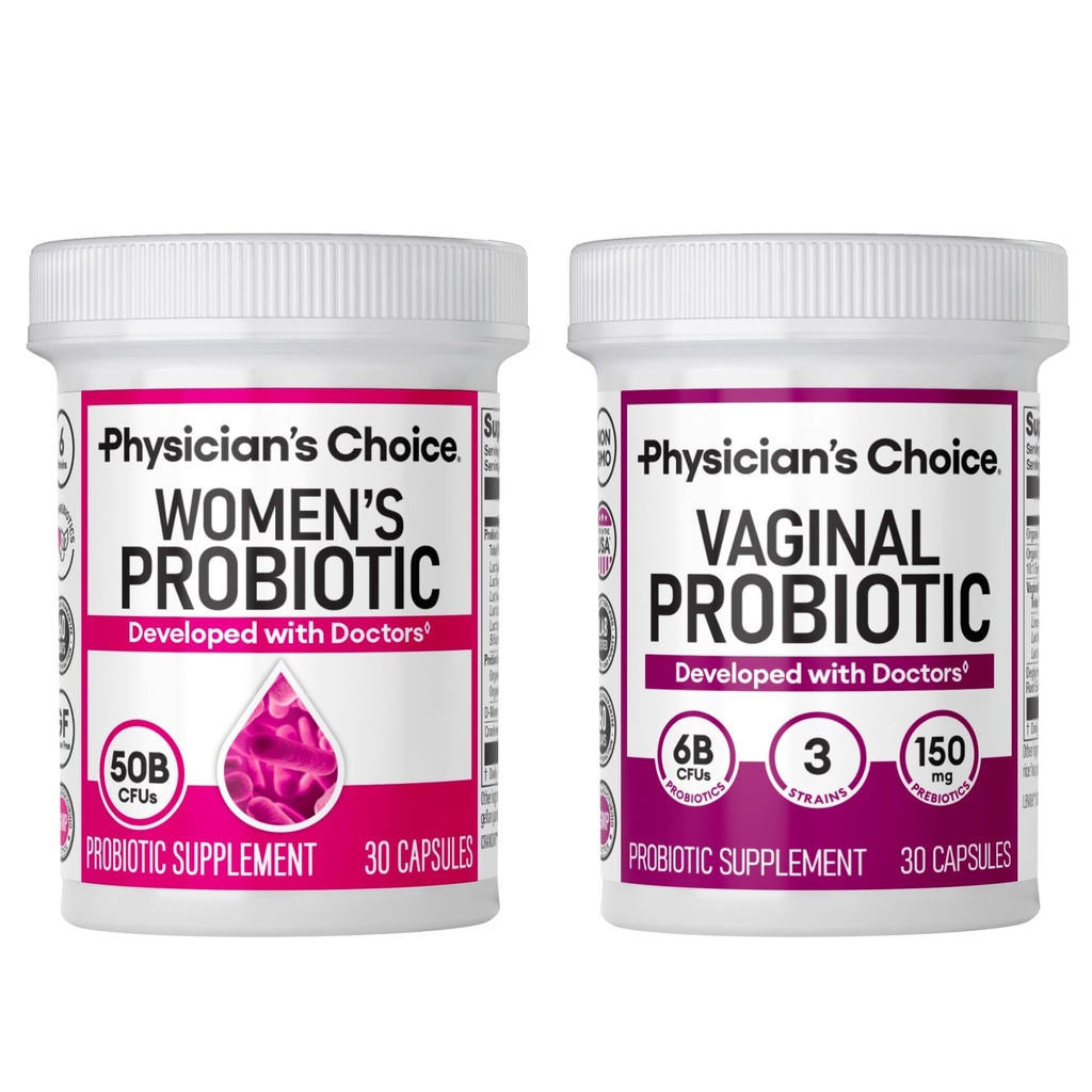 Physician 's CHOICE Feminine Power Duo 번들 - 질 Probiotic + Womens Probiotic