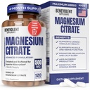 프리미엄 마그네슘 시트레이트 500mg 캡슐 (Citrato de Magnesio) 높은 흡수 수식 킬레이트 버퍼 시트레이트를 지원 소화, 뼈, 수면 및 근육 건강 - 120 캡슐