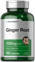 Horbäach Ginger 루트 캡슐 1500 mg | 150 알약 | Non-GMO, 글루텐 무료 | 생강 뿌리 추출물