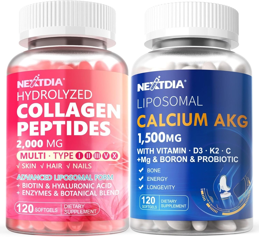 가수분해된 교원질 펩티드 알약 + Liposomal 칼슘 AKG 보충교재 1500mg