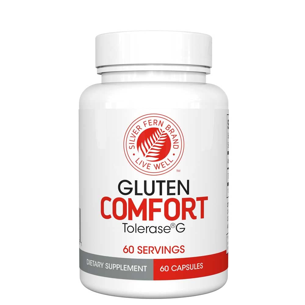 은 Fern Gluten Comfort with Tolerase G - 1 병 - 60 캡슐 - Digestive Enzyme Made Specifically to Break Down and Digest Gluten Protein