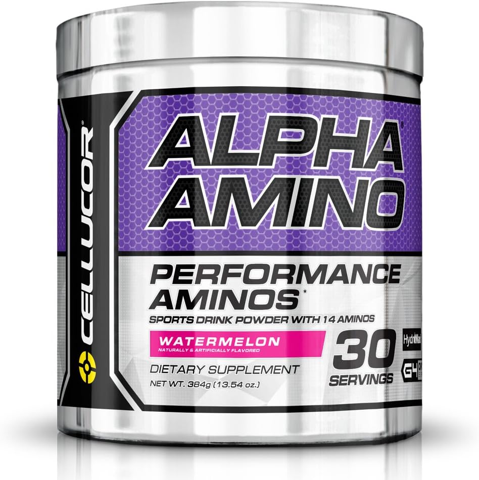 Cellucor 알파 아미노 EAA & BCAA 분말 | 분기된 사슬 필수 아미노산 + 전해질 | 수박 | 30 인