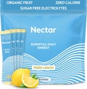 Nectar Energy Booster - 유기 카페인, B12 & Electrolytes - Sugar Free & Zero Calorie - 건강한 커피, 에너지 음료 및 소다 대안 - 하이드로 션 & 에너지 보충 (레몬 18 분말 패킷)