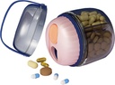 MURRI&MURRDI Pill 주최자 4 구획, 여행 알약 상자, Anti-Mixing & Wide openings Design, Pill Container holder for Vitamins Fish Oils Medications, Pink