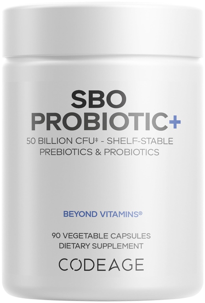 Codeage SBO Probiotics, 서빙 당 50 억 CFUs, 멀티 스트레인 Soil 기반 Organisms 혼합 및 유기 발효 식물 혼합, 선반 안정, 90 캡슐