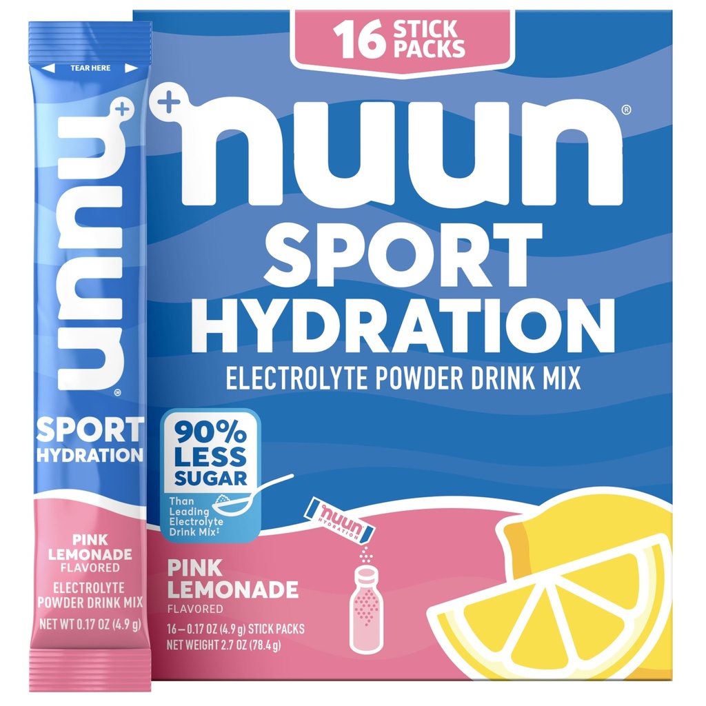 Nuun 스포츠 마그네슘, 칼슘, 칼륨, 염화물 및 나트륨, 히드라이 팩렛을 가진 전해질 분말 패킷, 핑크 레몬 맛, 글루텐 무료 & 빈, 16 단일 서빙
