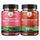 여자의 묶음 톱 팔로토와 Resveratrol 보충교재 - 톱 팔로토는 탈모를 위한 맥아 뿌리 & Biotin를 가진 캡슐을 & Metabolism 부스트 & 세포질 효율성을 위한 AMPK 대사 활성제