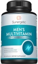 Sunergetic Premium Men의 지원 보충교재 – 강력한 Multivitamin– 지원 에너지, 체력, 내구시간 및 스트레스 관리 – 아연, Ashwagandha, Maca, L-Carnitine & 비타민 – 120 캡슐
