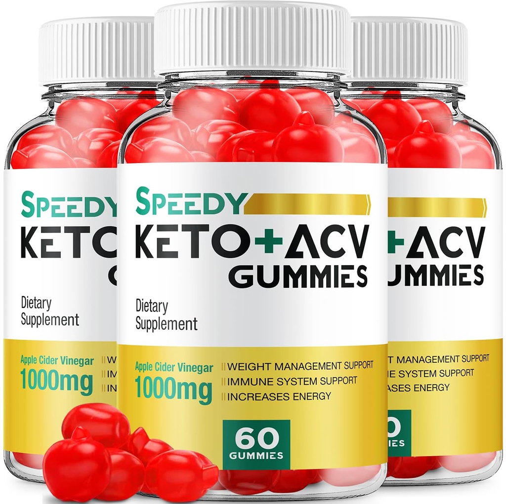 (3 팩) Speedy Keto ACV Gummies - 고급 공식 Speedy Keto Plus ACV Gummies Apple Cider Vinegar Speedy ACV Dietary 보충 남성 여성 (180 Gummies)