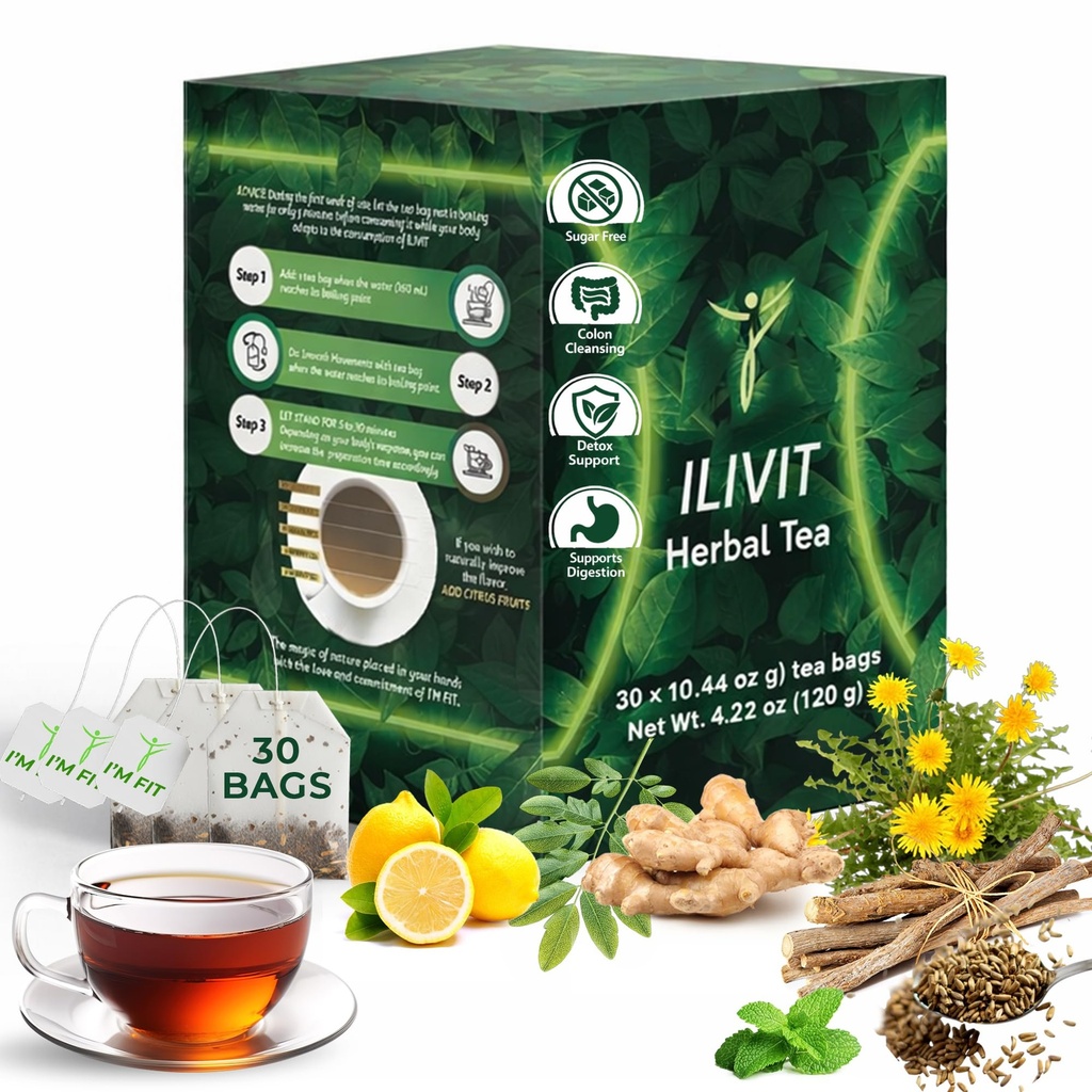 Ilivit Organic Colon Cleanser & Detox Tea | 콜로세움 | 블로딩 시큐리티| 30장