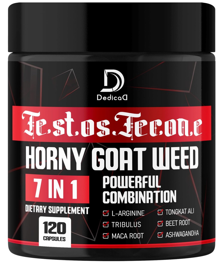 Tribulus Terrestris Horny Goat Weed L-Arginine Maca Root Tongkat Ali Beet Root - 에너지 운동 근육 힘 지원 120 캡슐을 가진 7 in-1 매우 시험 지원