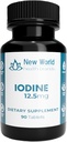새로운 세계 건강 상표 12.5mg 요오드 정제 - 90의 정제 - 성장을 위한 근본적인 추적 무기물, Thyroid & 대사 기능 - 삼키기, 높은 힘, 빠른 흡수에 쉬운