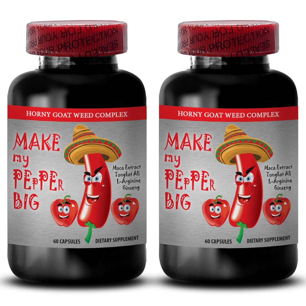 남성 강화 알약 증가 크기-MAKE MY PEPPER BIG-NATURAL MALE ENLARGEMENT, Maca, L-Arginine, Longjack 알 약, 남성 성능 향상, 남성 리비도 알 리비도 알 약, 2 Bot 120 모자