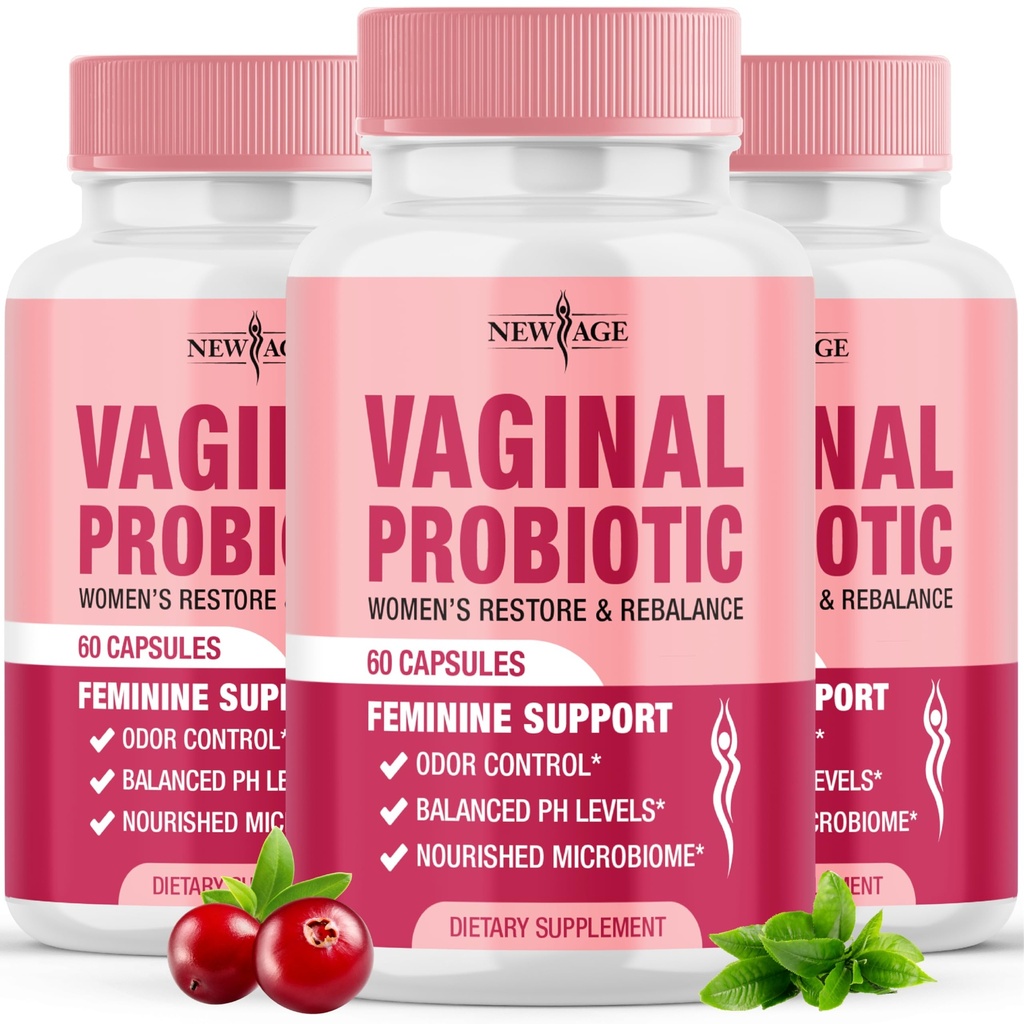 Prebiotics, Cranberry Extract 및 Lactobacillus Probiotic Blend를 가진 여성을위한 새로운 AGE Vaginal Probiotics는 건강한 pH 밸런스, 냄새 제어, 질 Flora - 180 캡슐을 지원합니다.