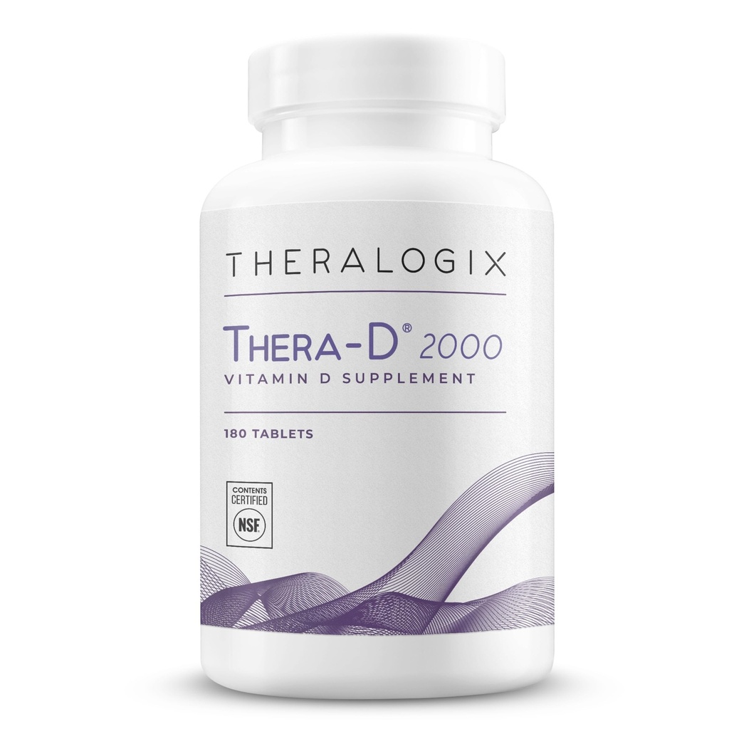 Theralogix Thera-D 2000 비타민 D 보충 - 2,000 IU (50 mcg) 비타민 D3 정제 - 180 일 공급 - 여성 및 남성을위한 면역 지원 보충 - 보조 뼈 & 심장 건강 - NSF 인증 -180 정제