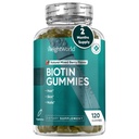 Hair, Skin & Nails 5000mcg - 120 Count (60 서빙) - 여성 및 남성을위한 Biotin 보충제 - 자연 혼합 Berry flavored Biotin Gummy - 채식 및 제 3 자 시험