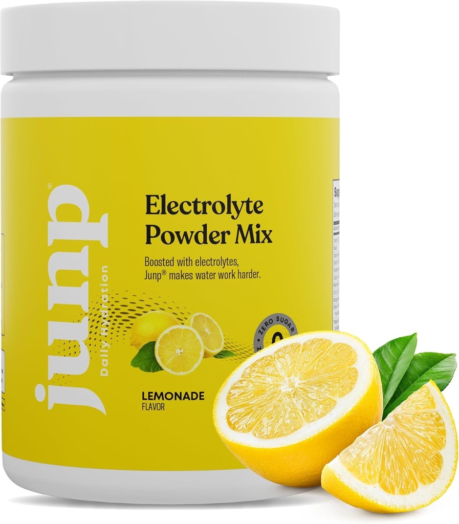 JUNP Electrolytes Powder No Sugar No Carbs - Lemonade Keto Electrolyte 음료 혼합 - 칼륨 및 소금 히드라 션 분말 Electrolytes - Zero Calorie Sugar Free Electrolyte Powder, Kosher, 90 서빙