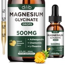 마그네슘 글리세라이드 500mg - 액체 마그네슘 드롭, Ashwagandha, L - Theanine, Chamomile - Calm & Stress Relief, Relaxation, Restful Sleep, 근육 심장 건강, Vegan - 2 Fl Oz (30 일)