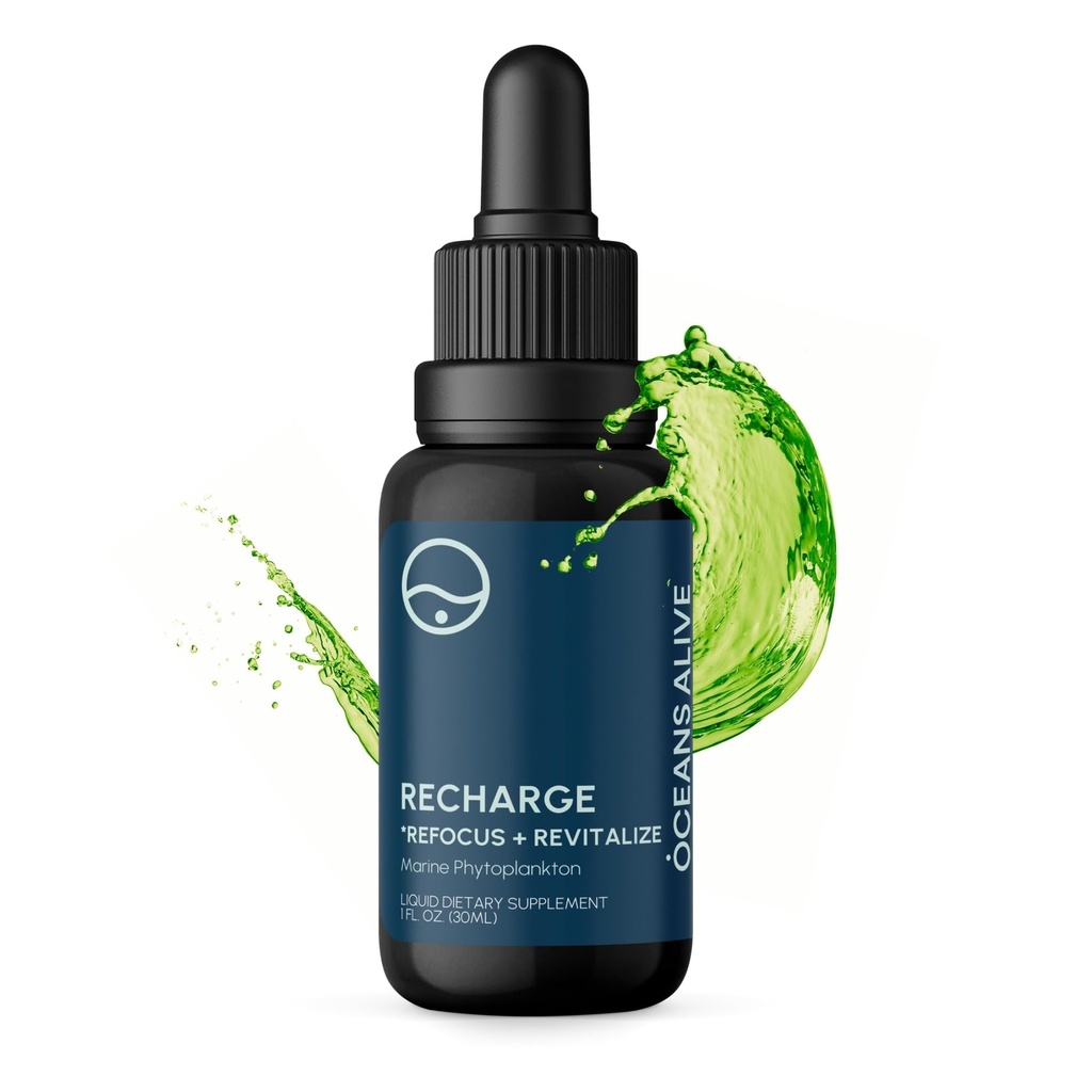활성화 오션 라이브 | 1 fl oz (30 ml) | 해양 Phytoplankton Supplement | Chlorophyll & Energy & Focus 용 미네랄 리치 공식 | 천연 산화 방지제 드롭