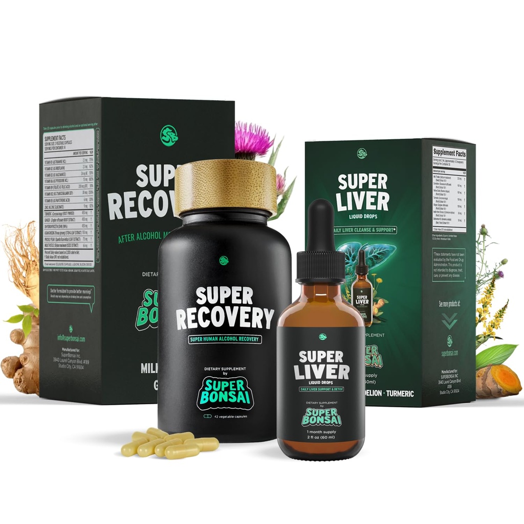 Super Recovery & Super Liver 번들 - 모든 자연 Liver Cleanse Detox 및 수리