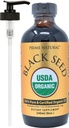 PRIME NATURAL 유기 블랙 씨 오일 8oz | 냉 압착 Unrefined High Thymoquinone 1.7% USDA 인증 | 터키어 근원 유력한 순수한 Nigella Sativa 액체 | Vegan Omega 3 6 9, 산화 방지제