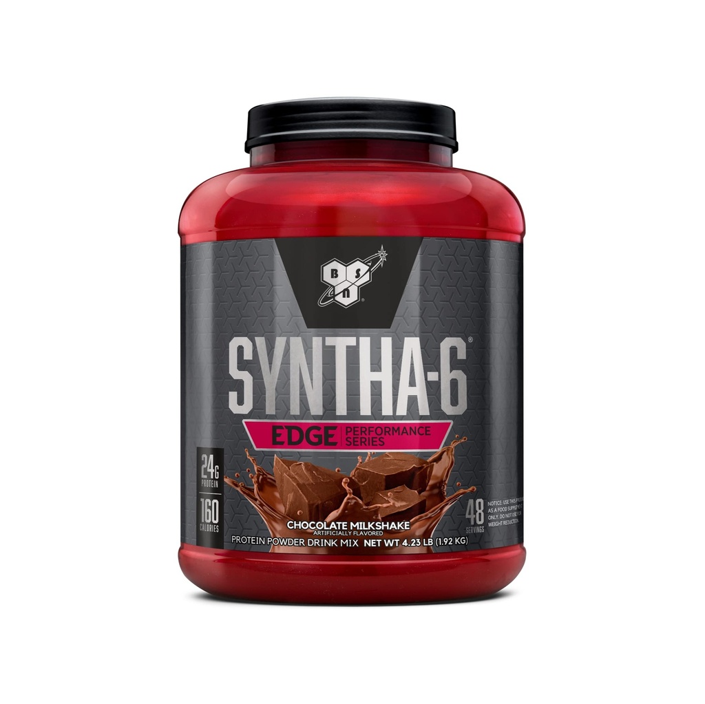 BSN SYNTHA-6 EDGE 단백질 분말, 가수분해 된 Whey, Micellar Casein, 우유 단백질 Isolate, 낮은 설탕, 24g 단백질, 초콜릿 밀크 셰이크, 48 서빙