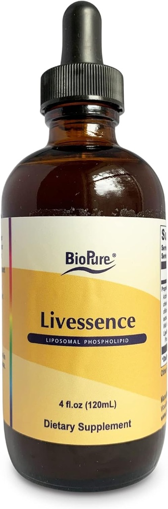 BioPure Livesssence Herbal Tincture - 6 식물 추출물 & Liposomes의 강력한 혼합 Liver, Gallbladder, 호르몬 및 Microbiome Balance, Detox, Gut Health 및 전반적인 웰빙 - 4 fl oz