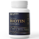 Puregen Labs Biotin 10,000 MCG는 건강한 머리, 피부 및 못을 지원합니다 - 높은 힘 아름다움 지원 - 비 GMO, 글루텐 무료 | 360 채식 정제