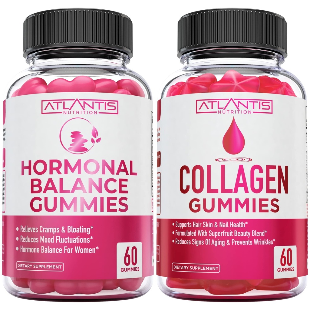 Atlantis Nutrition Hormonal Balance PMS 구호 60 구미 + 콜라겐 60 구미