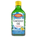 Carlson - Cod Liver Oil, 1100 mg Omega-3s, Liquid Fish Oil Supplement, Wild-Caught Norwegian Arctic, 지속 가능한 Sourced Nordic Liquid, 레몬, 250 ml