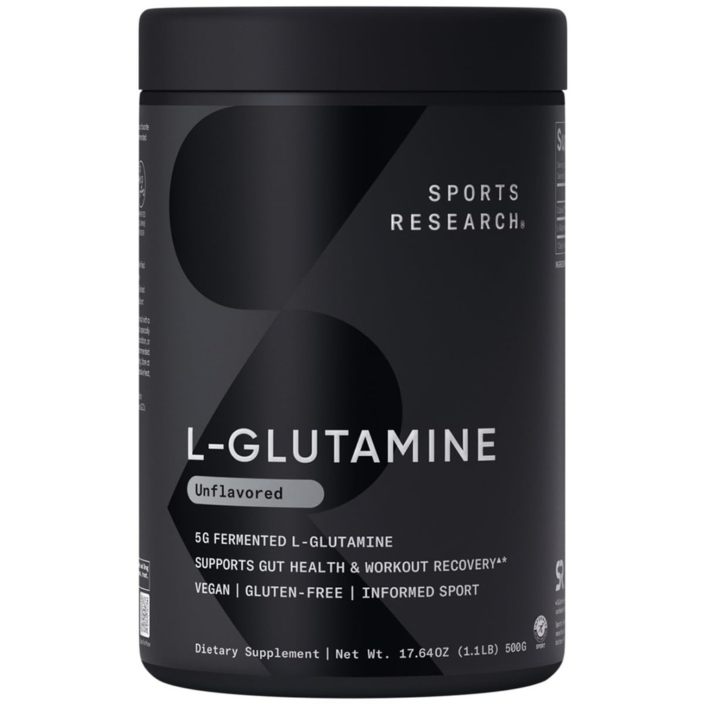 스포츠 연구 L 글루타민 - 운동 회복, 면역 건강 & Gut 건강 지원 - 봉사 당 5 G - 17.64 Oz