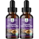 Nature Craft USDA Organic Ashwagandha Liquid Drops - 스트레스와 무드 지원을위한 액체 Ashwagandha 뿌리 추출물 - 맛있는 Adaptogenic Tincture Non GMO Vegan Gluten 알코올 및 설탕 무료 (2 팩)