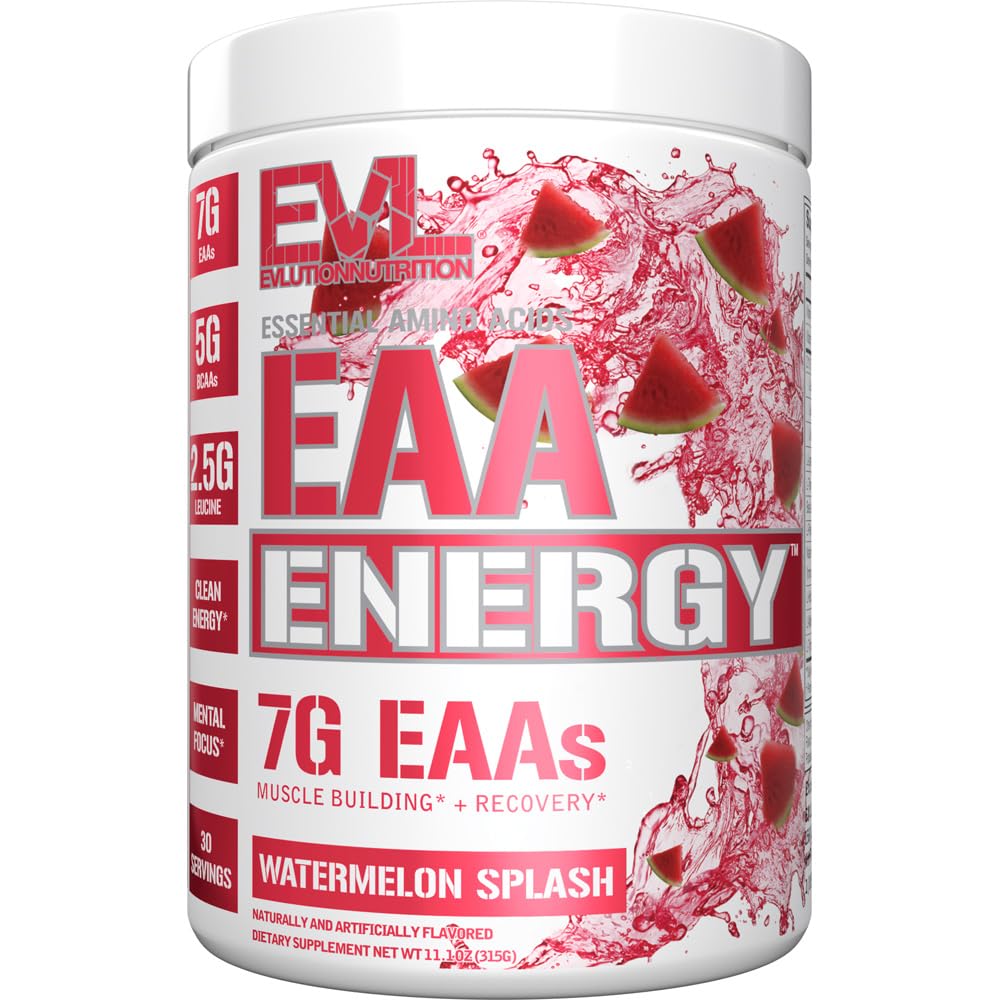 EAAs Amino Acids Powder - EAA Essential Amino Acids Pre & Post Workout Powder for Muscle Building Energy and Recovery Support with 7g per Serving Plus 5g BCAAs (수박, 30 서빙)