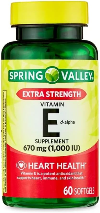 일반적인 봄 밸리 비타민 E 여분 힘 비타민 E D 알파 봄 밸리 Softgels, 670 mg (1,000 IU), 60 조사