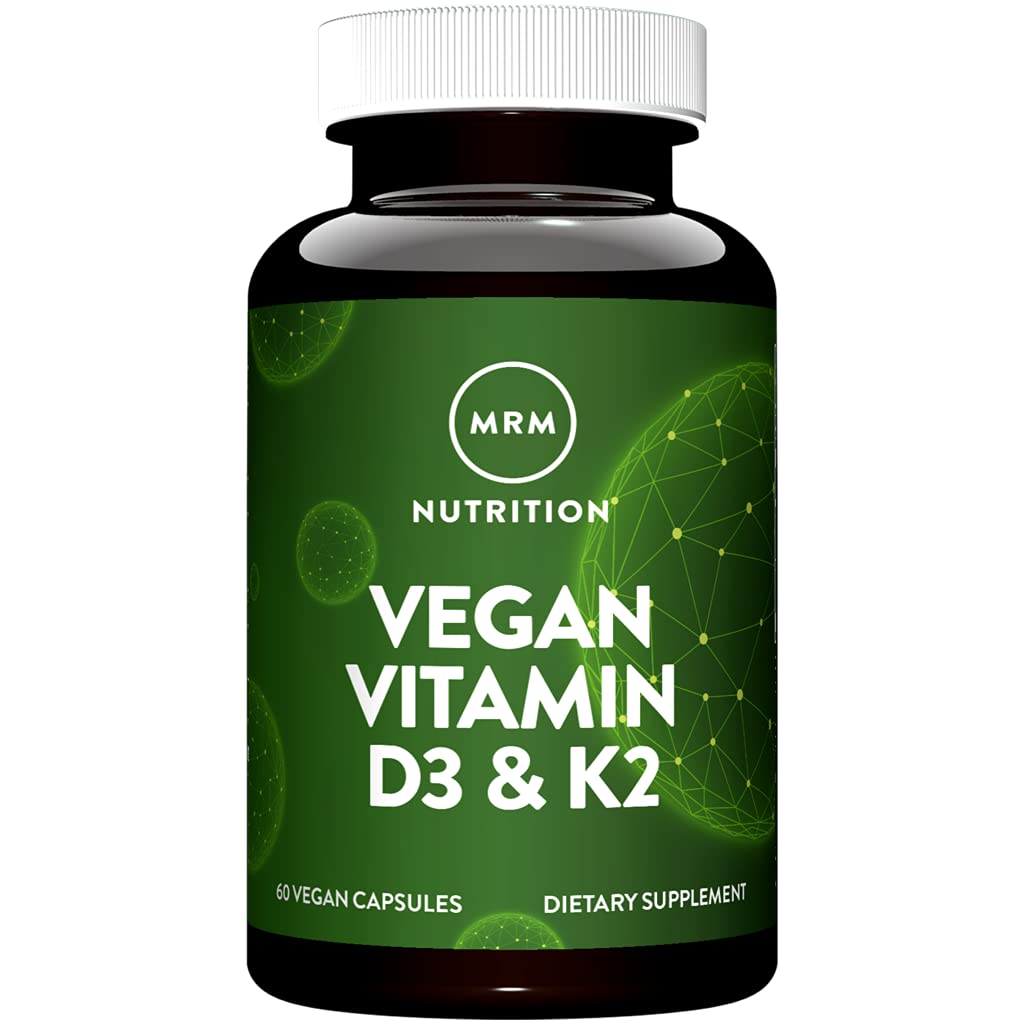 MRM Nuturition Vegan 비타민 D3 & K2 | 뼈 + 면역 건강 | lichens에서 만든 | 칼슘 흡수 지원 | 채식주의 | 60 인분