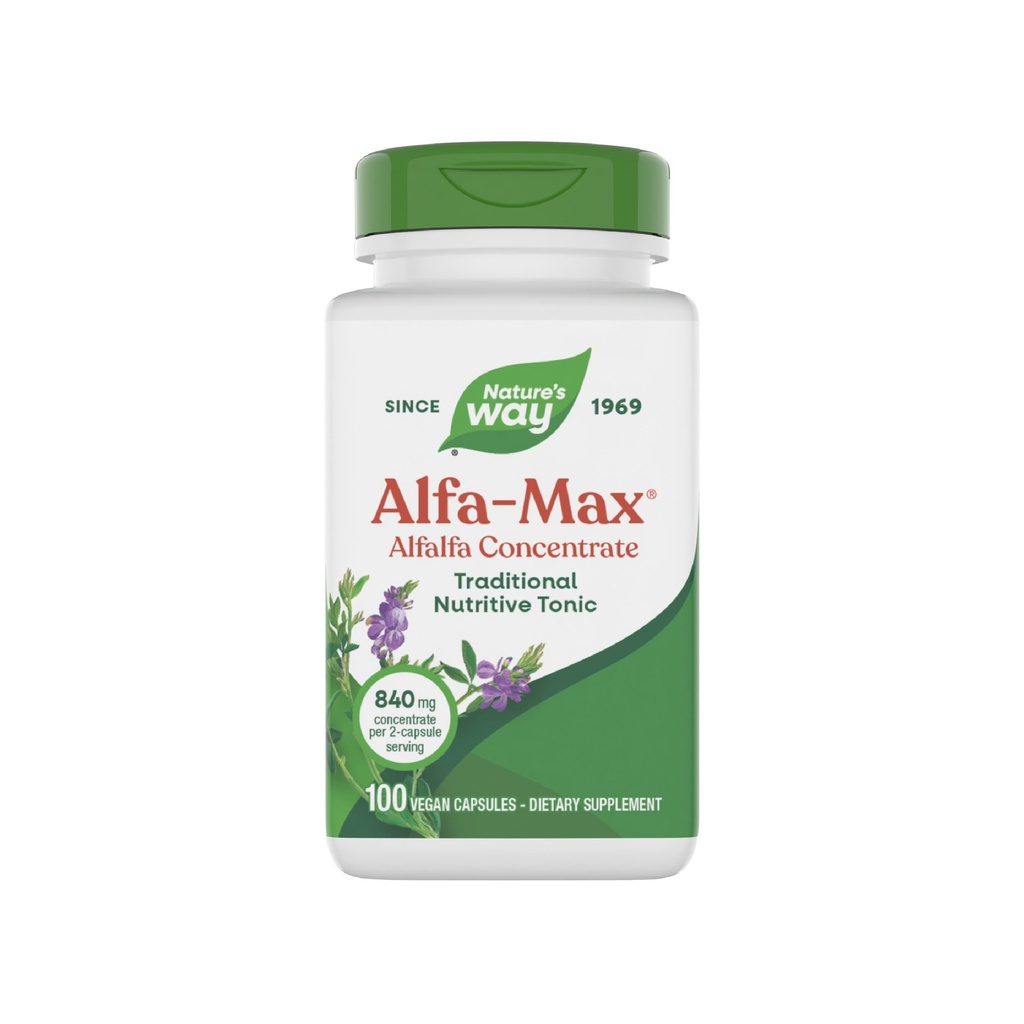 자연의 방법 Alfa-Max - Alfalfa 보충 - Alfalfa 잎, 줄기 및 꽃 - 글루텐 무료 및 채식 - 100 캡슐