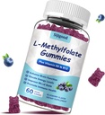 메틸 B12를 가진 L Methylfolate Gummies - Empower 계류, 낙관된 뇌 건강 & Fortify 면역 체계. 블루베리 맛 60 조사.